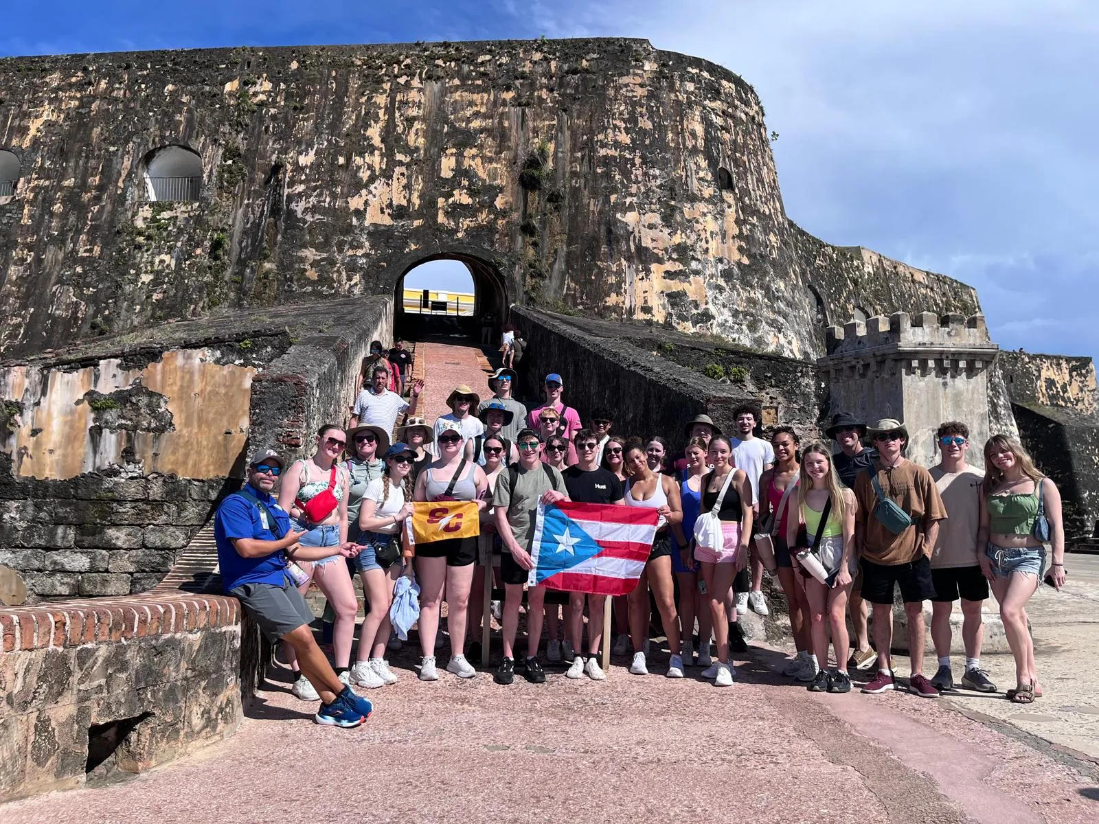A tour group at Castillo San Felipe del Morro in San Juan.
